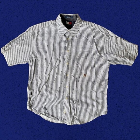 Tommy Hilfiger Other - Tommy Hilfiger hickory stripe rr work wear vntg button down short sleeve shirt